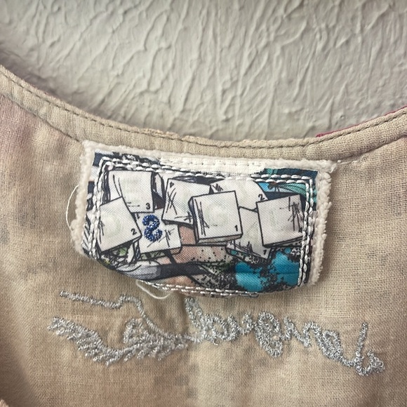 Desigual Size 38 dress. Whimsical design. Sleeveless loop/button shoulder. Boho. - Picture 2 of 12